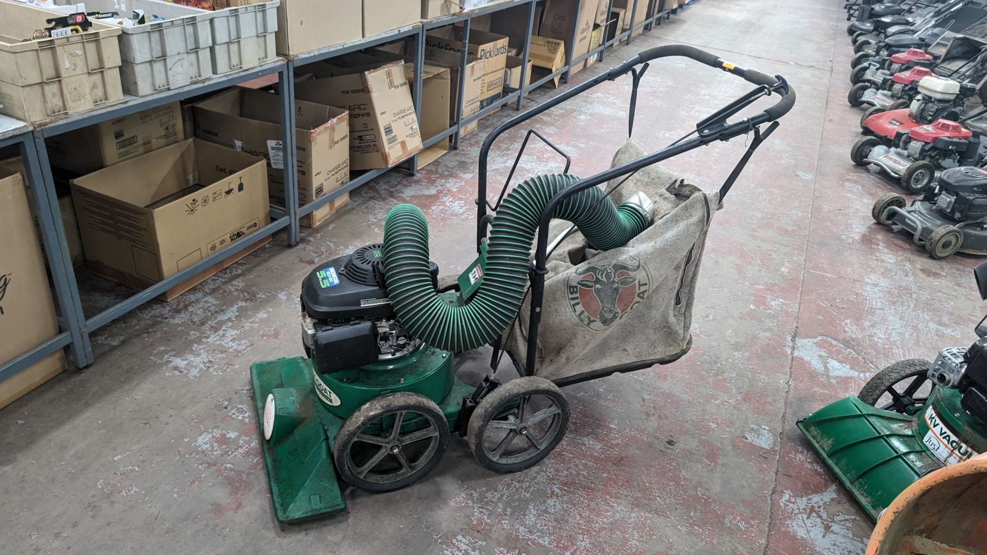 Billy Goat Pro lawn vacuum powered by Honda GCV160 5.5 engine, model KD512HC