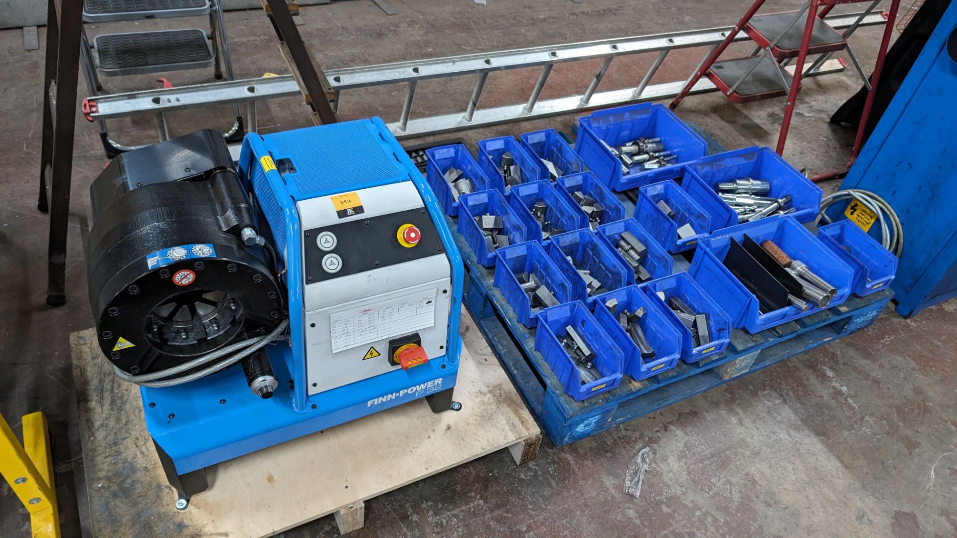 2022 Finn-Power P32 swaging/crimping machine model P32NMS20. This lot includes the contents of the