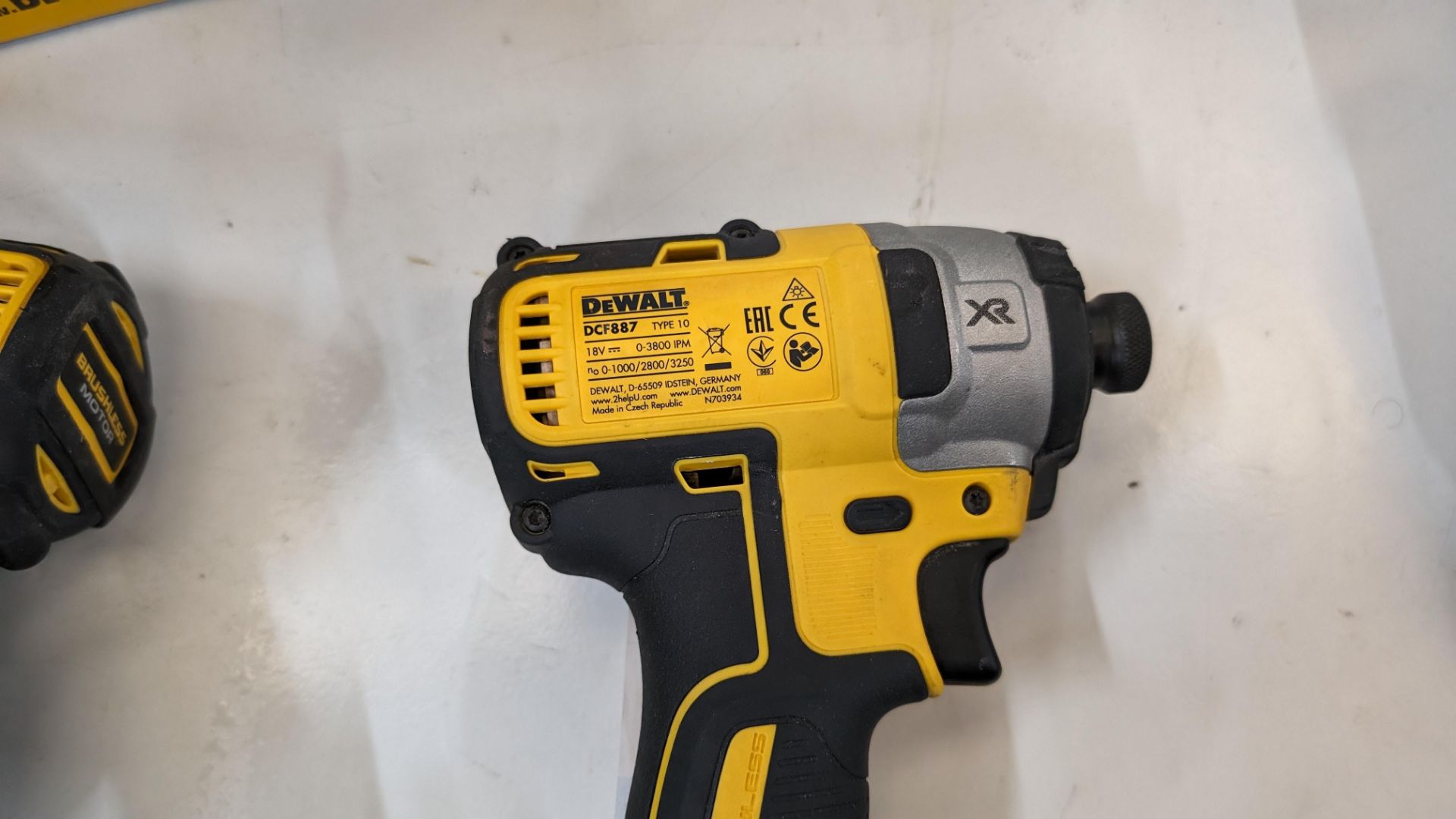 DeWalt DCF887 cordless driver - no battery or charger - Image 6 of 6