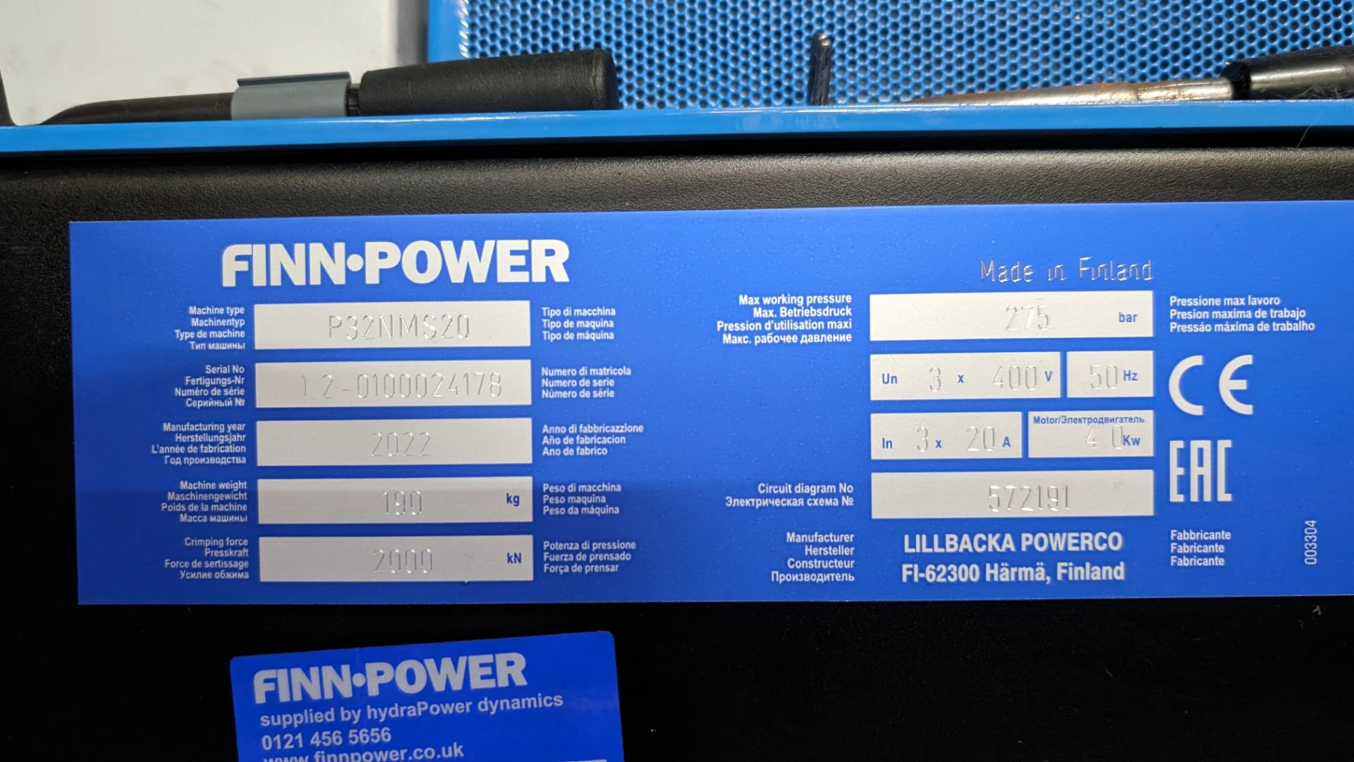 2022 Finn-Power P32 swaging/crimping machine model P32NMS20. This lot includes the contents of the - Image 8 of 27