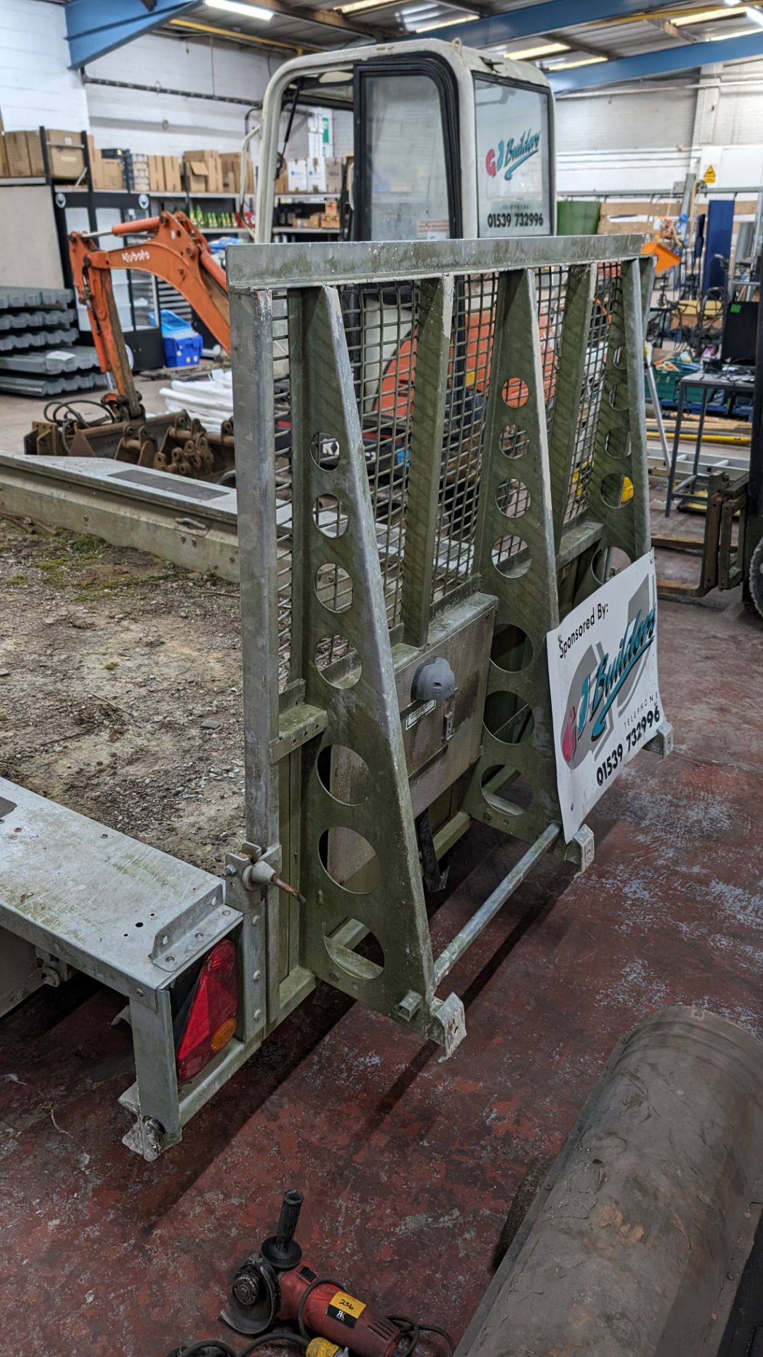 Ifor Williams twin axle plant trailer with fold down ramp to the rear (3500kg capacity), used with t - Image 13 of 13