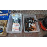 The contents of a crate of Stihl consumables plus the contents of a crate of Stihl straps & accessor