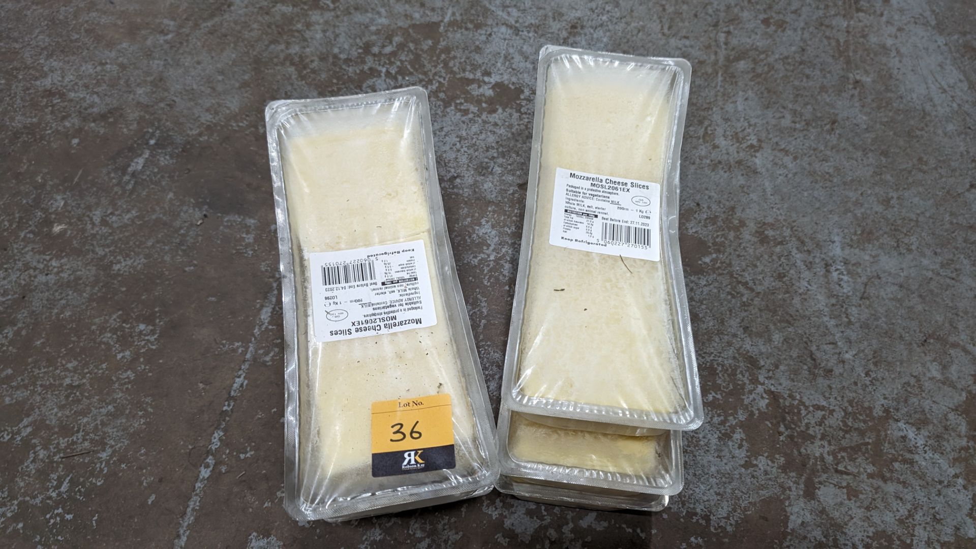 6 off 1kg packs of mozzarella cheese slices, suitable for vegetarians, best before date December 202 - Image 2 of 6