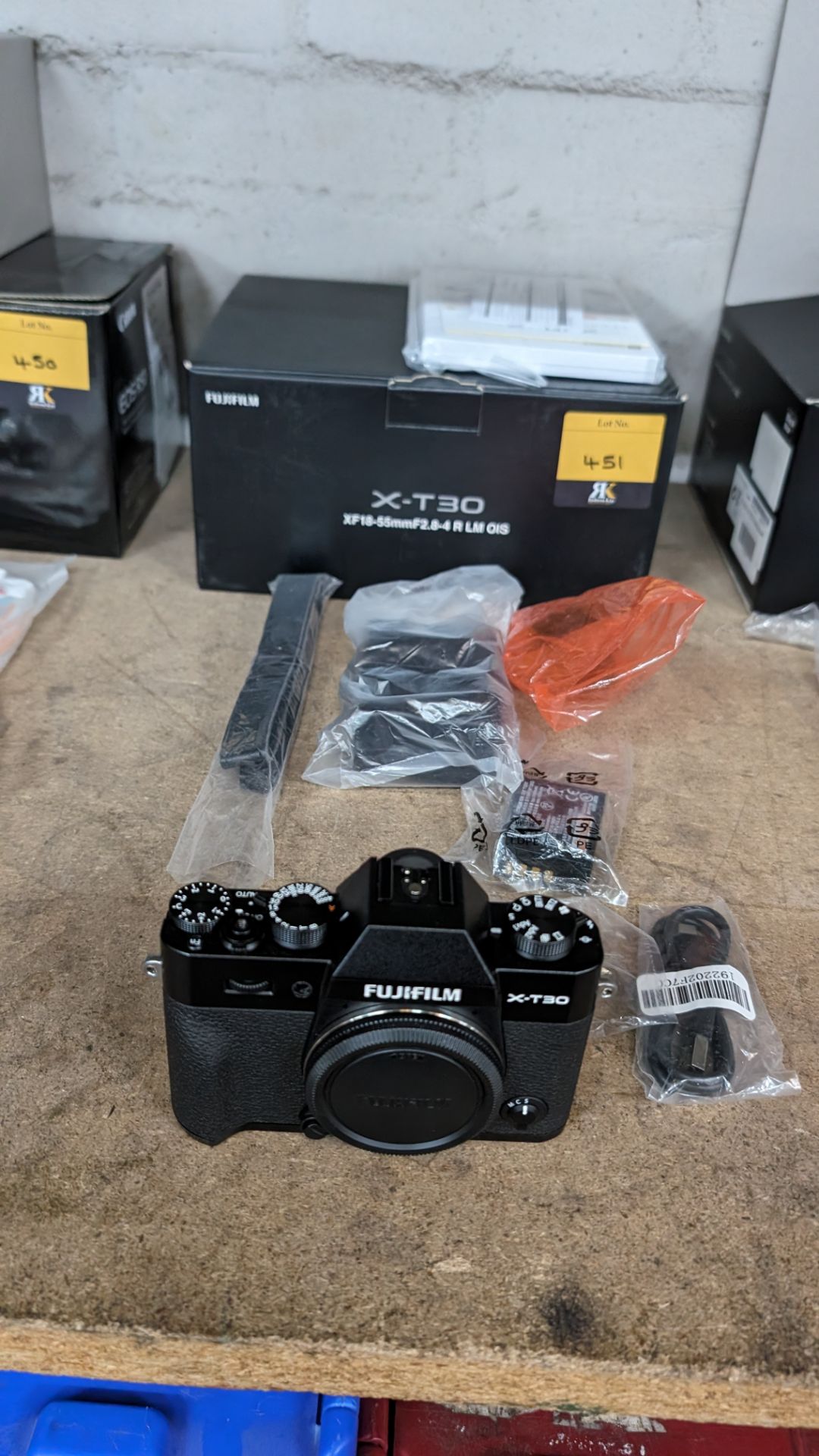Fujifilm X-T30 camera, including battery, charger, cables, strap and more. NB: no lens