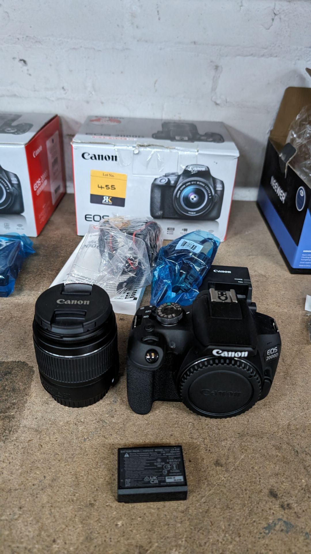 Canon EOS 2000D camera with EFS 18-55mm lens plus battery, charger, strap and more