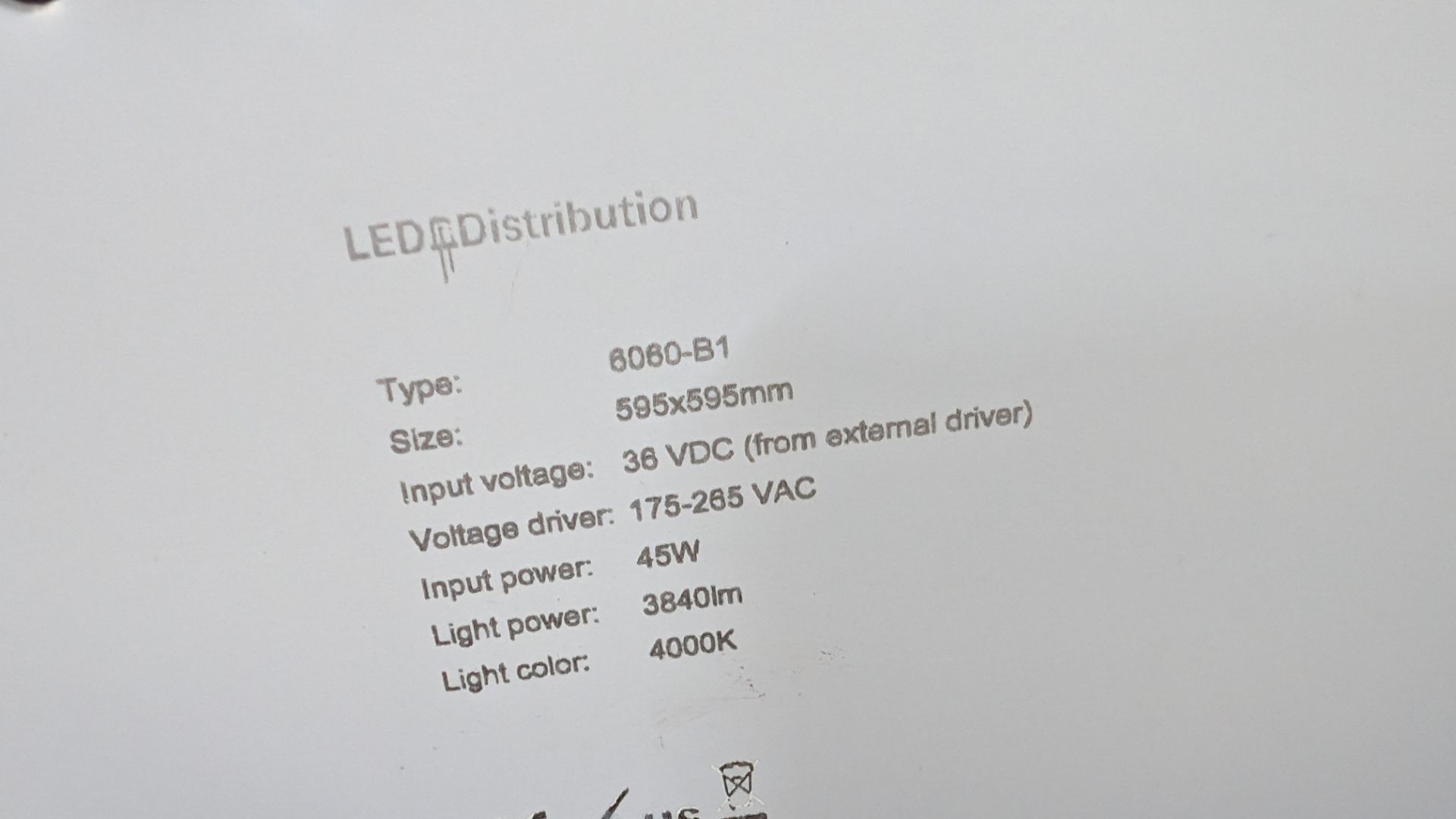 20 off Elegance (Standard) 595mm x 595mm LED lighting panels. 4000k. 45w input power. 45w drivers - Image 9 of 14