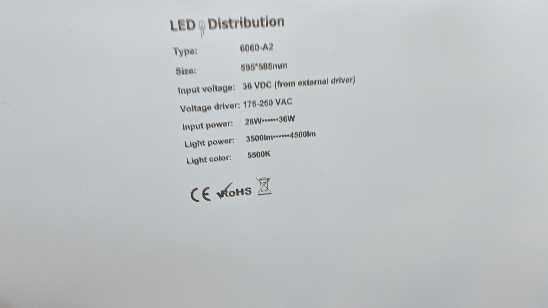 20 off Elegance Premium Eco 595mm x 595mm LED lighting panels. 5500k. 28/36w input power. 36w dri - Bild 12 aus 16