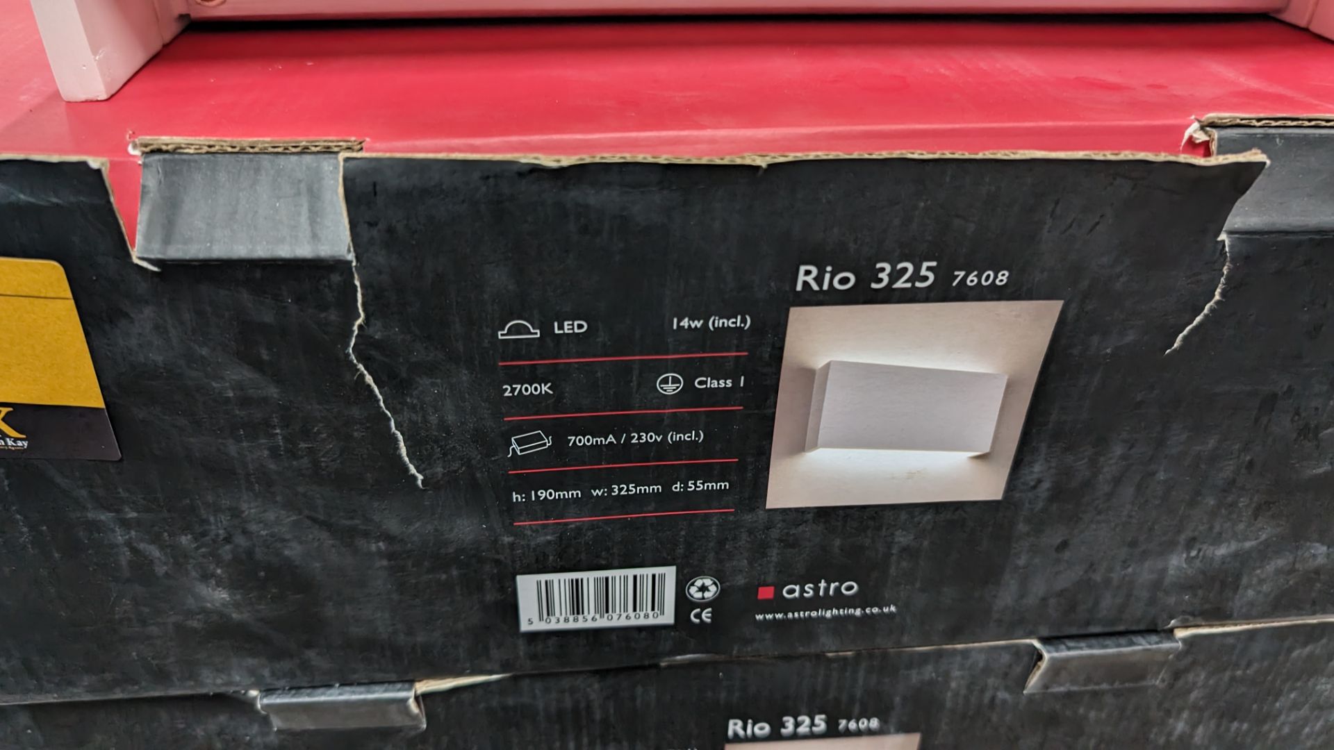 2 off Astro Rio 325 plaster wall lights - complete units - Image 3 of 5