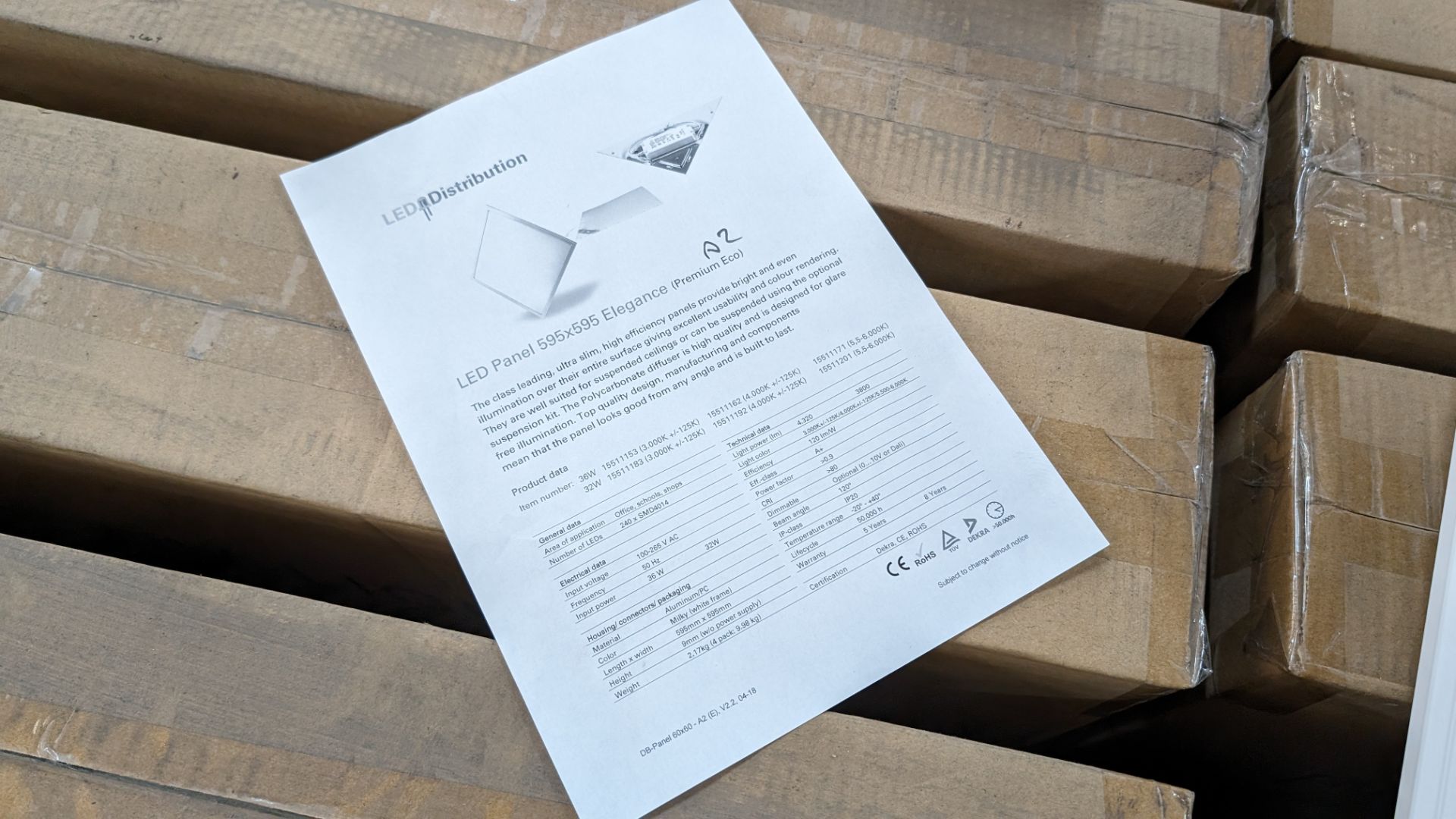 24 off Elegance Premium E 595mm x 595mm LED lighting panels. 5500k. 28/36w input power. 36w driv - Image 8 of 16