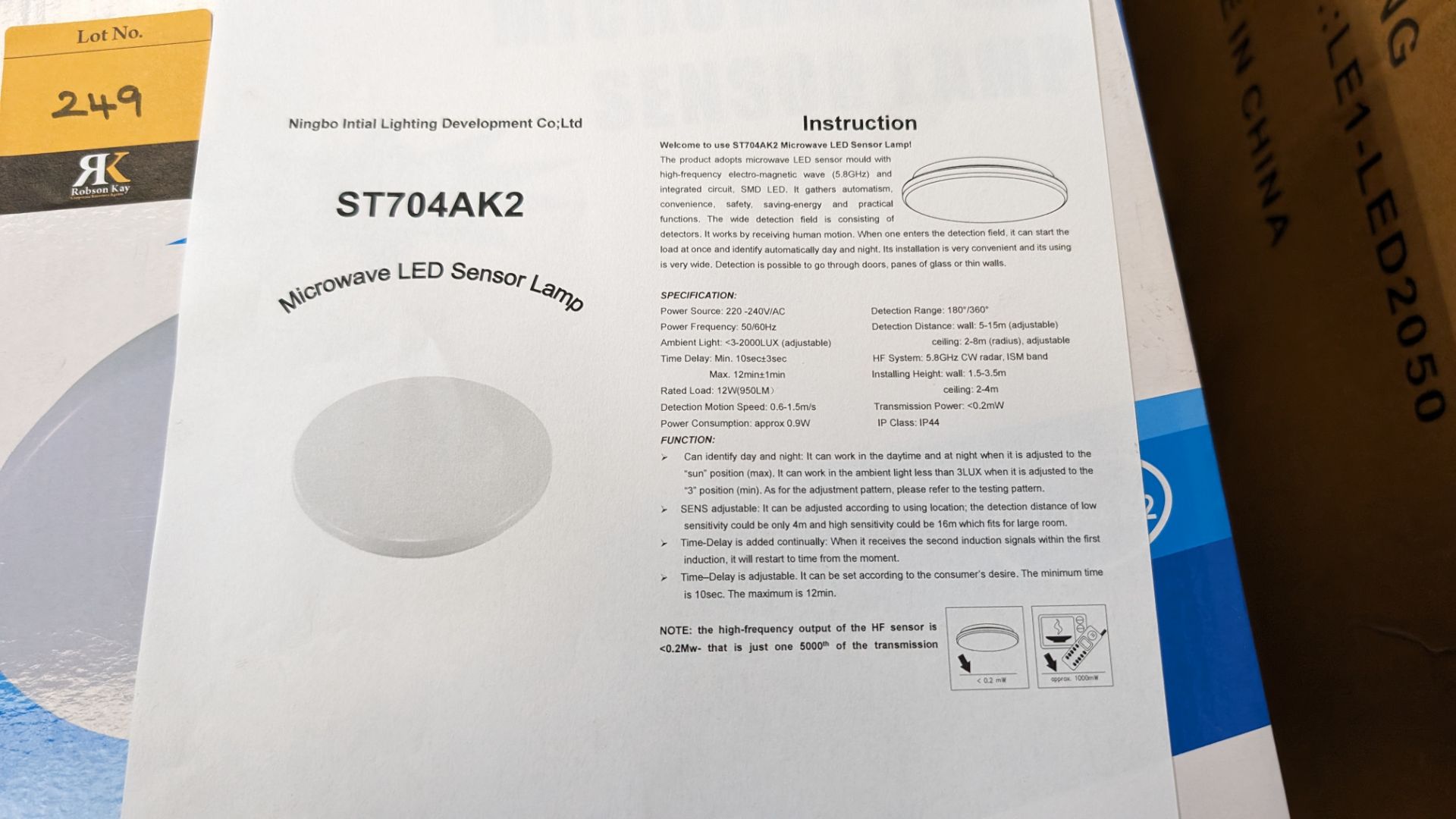 24 off microwave LED sensor lamps. IP44. 12w rated load (one stack) - Image 4 of 5