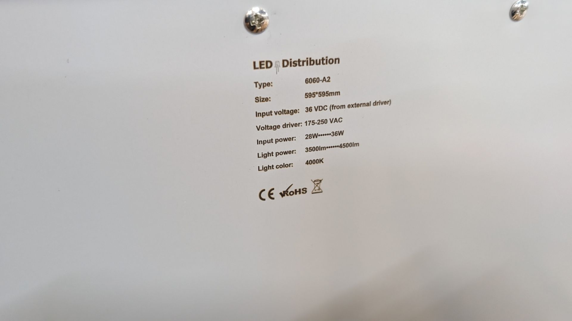 20 off Elegance Premium Eco 595mm x 595mm LED lighting panels. 4000k. 28/36w input power. 36w dri - Image 10 of 14