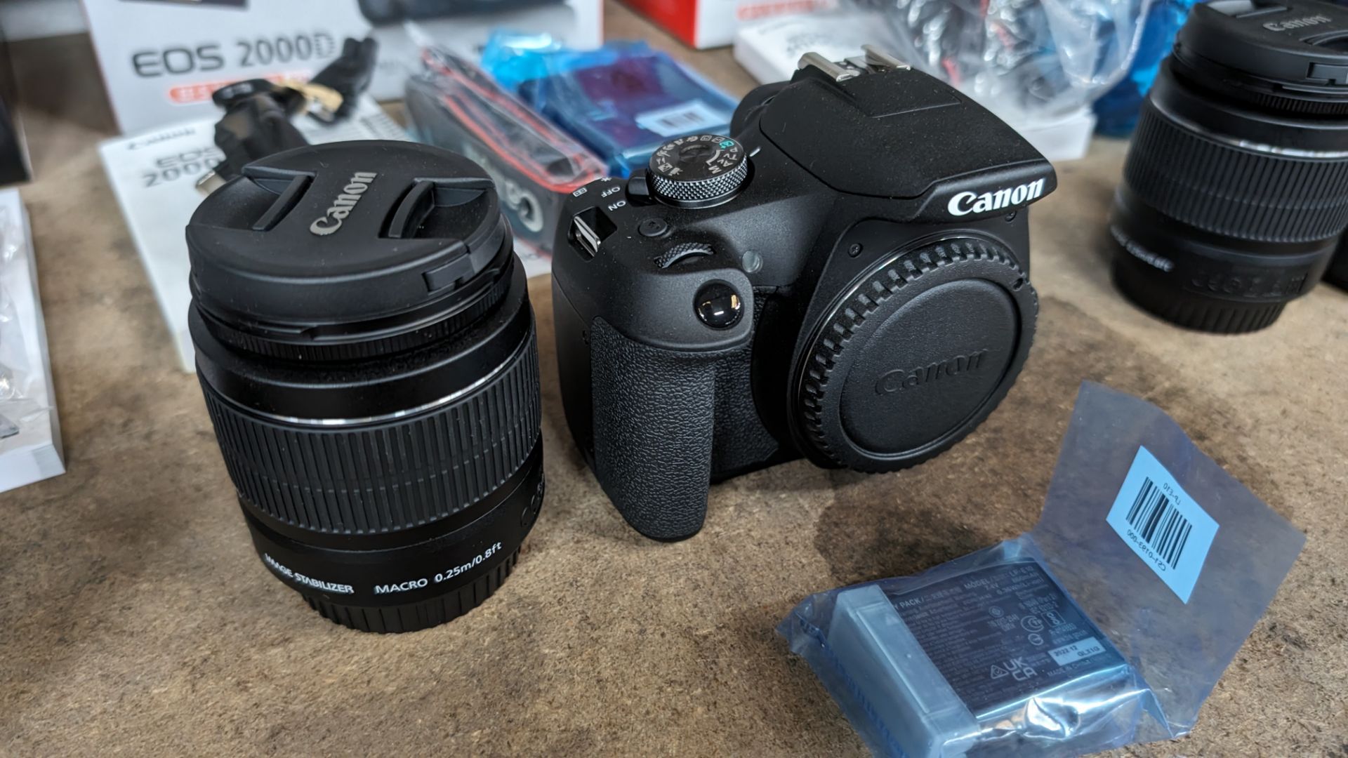 Canon EOS 2000D camera with EFS 18-55mm lens plus battery, charger, strap and more - Image 4 of 16