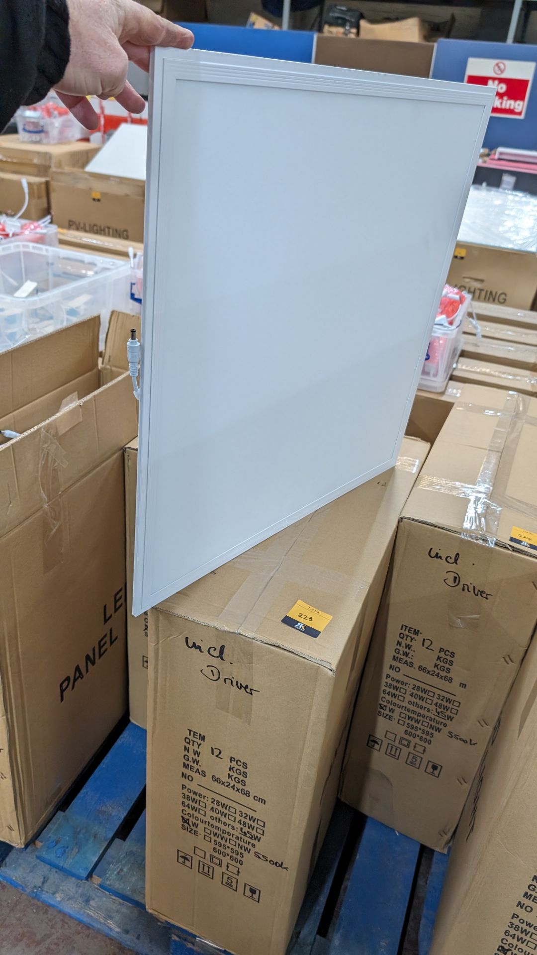 12 off 595mm x 595mm 5500k 45w LED lighting panels, each including driver - 1 carton