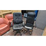 2 off assorted black high back chairs