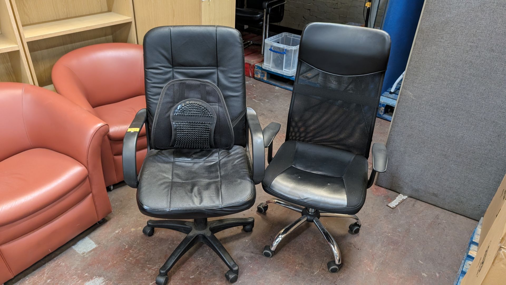 2 off assorted black high back chairs