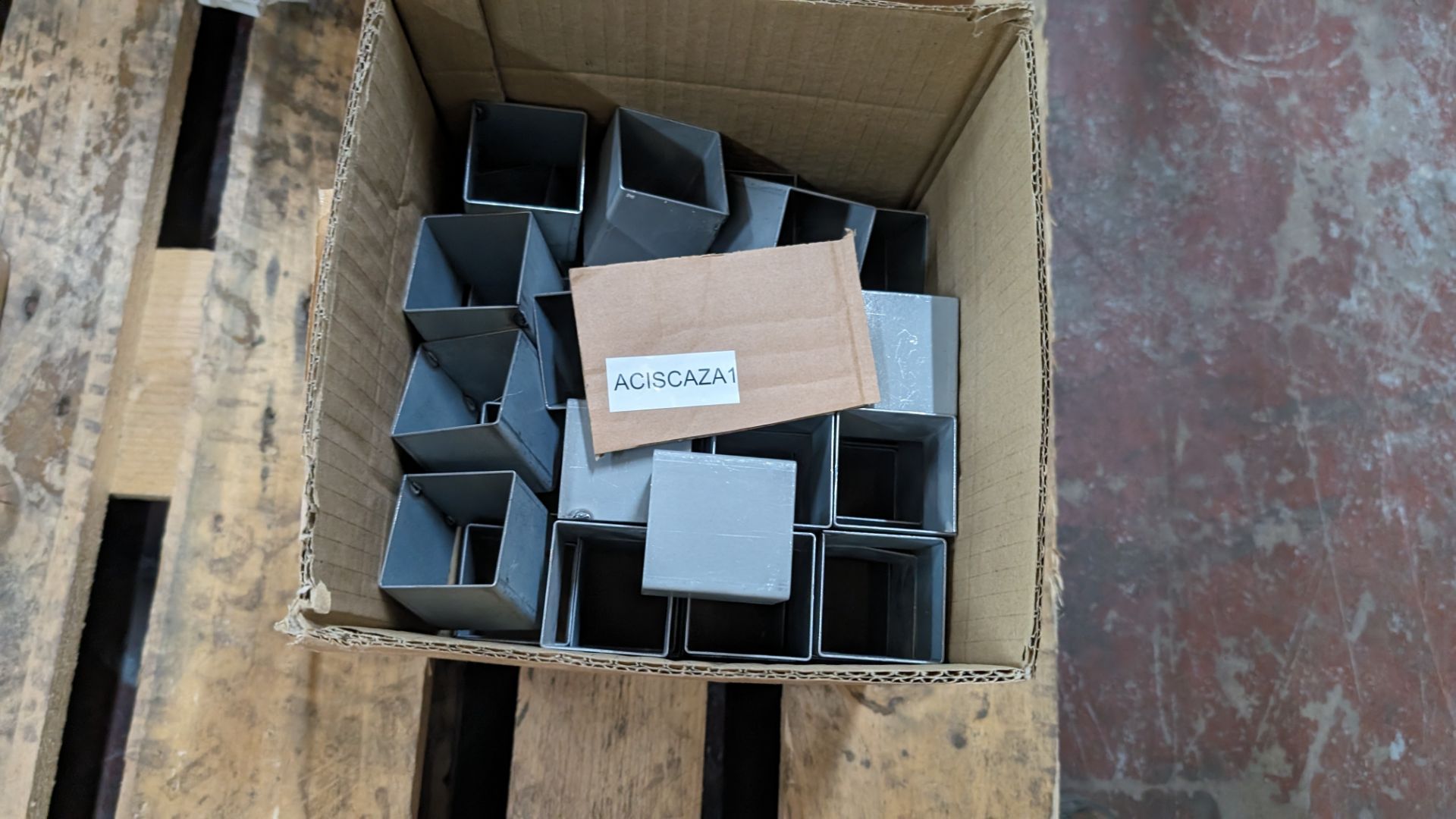 Box of lighting sleeves plus 2 boxes of square metal fixtures - Image 7 of 16