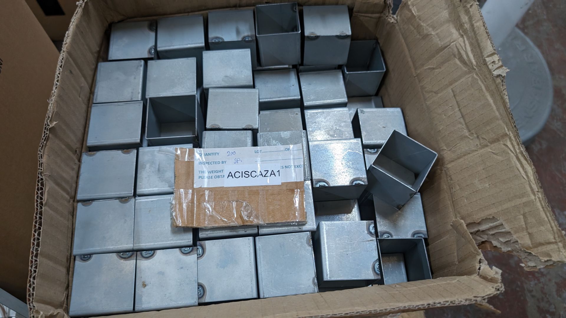 Box of lighting sleeves plus 2 boxes of square metal fixtures - Image 16 of 16