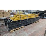 Quantity of pallet racking comprising 8 off uprights each measuring 4,500mm tall and 900mm wide, plu