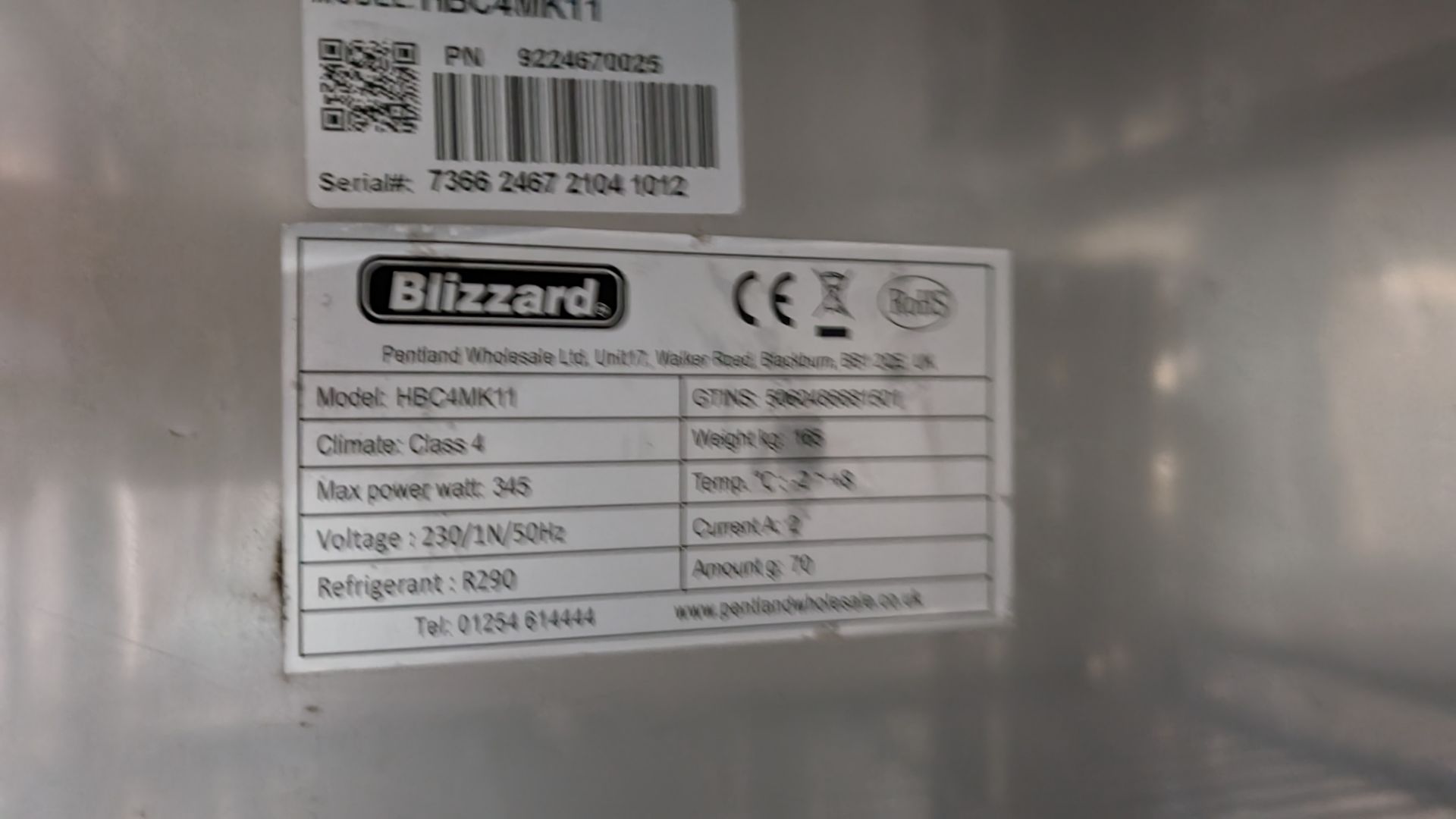 Blizzard stainless steel 4-door refrigerated prep cabinet - Image 6 of 7