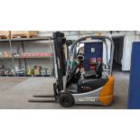 Still model RX-5015 3-wheel electric forklift truck with sideshift, 1.5 tonne capacity, including St