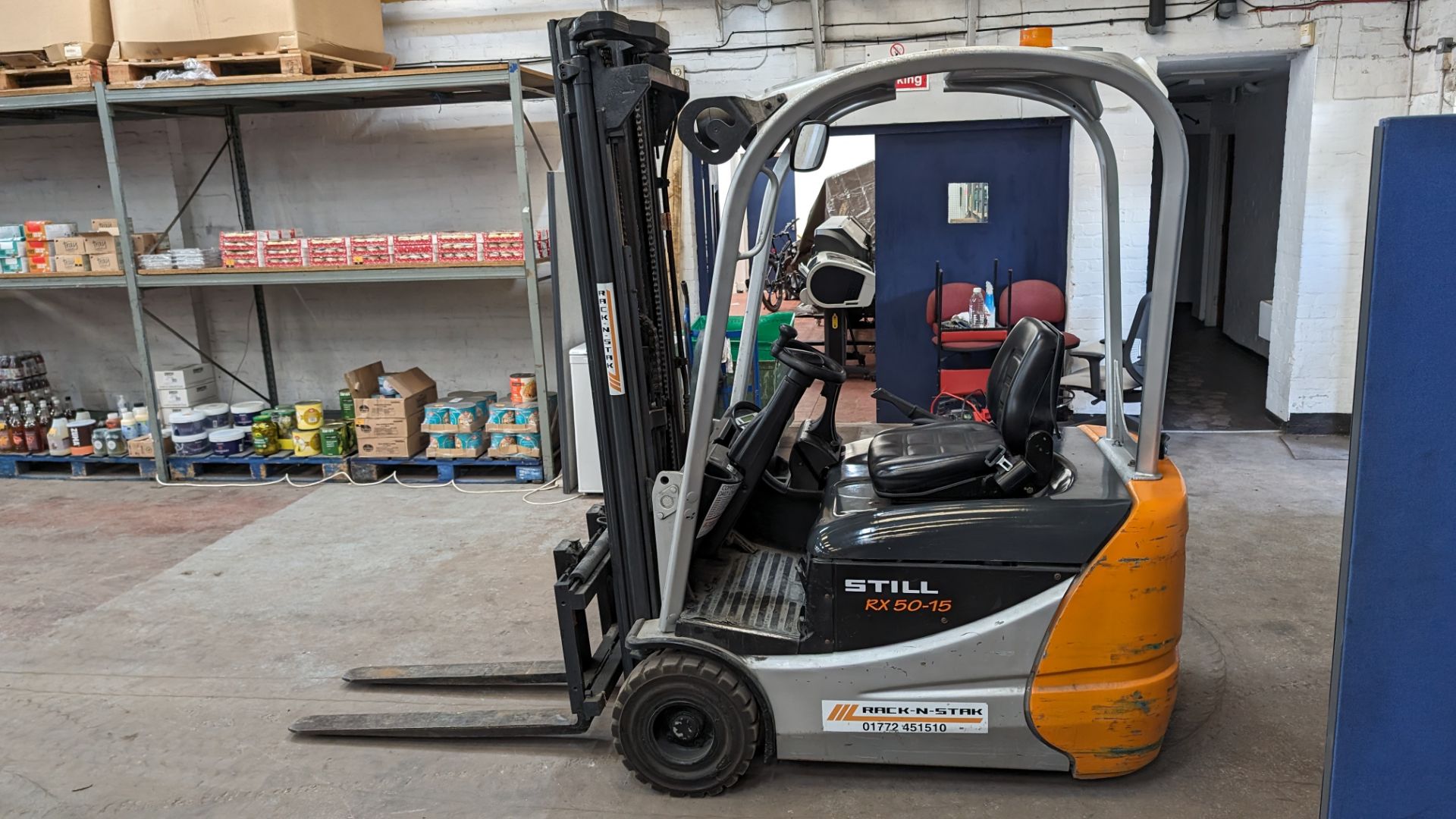 Still model RX-5015 3-wheel electric forklift truck with sideshift, 1.5 tonne capacity, including St