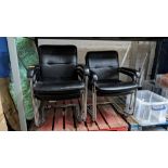 5 off matching stacking leather & chrome chairs