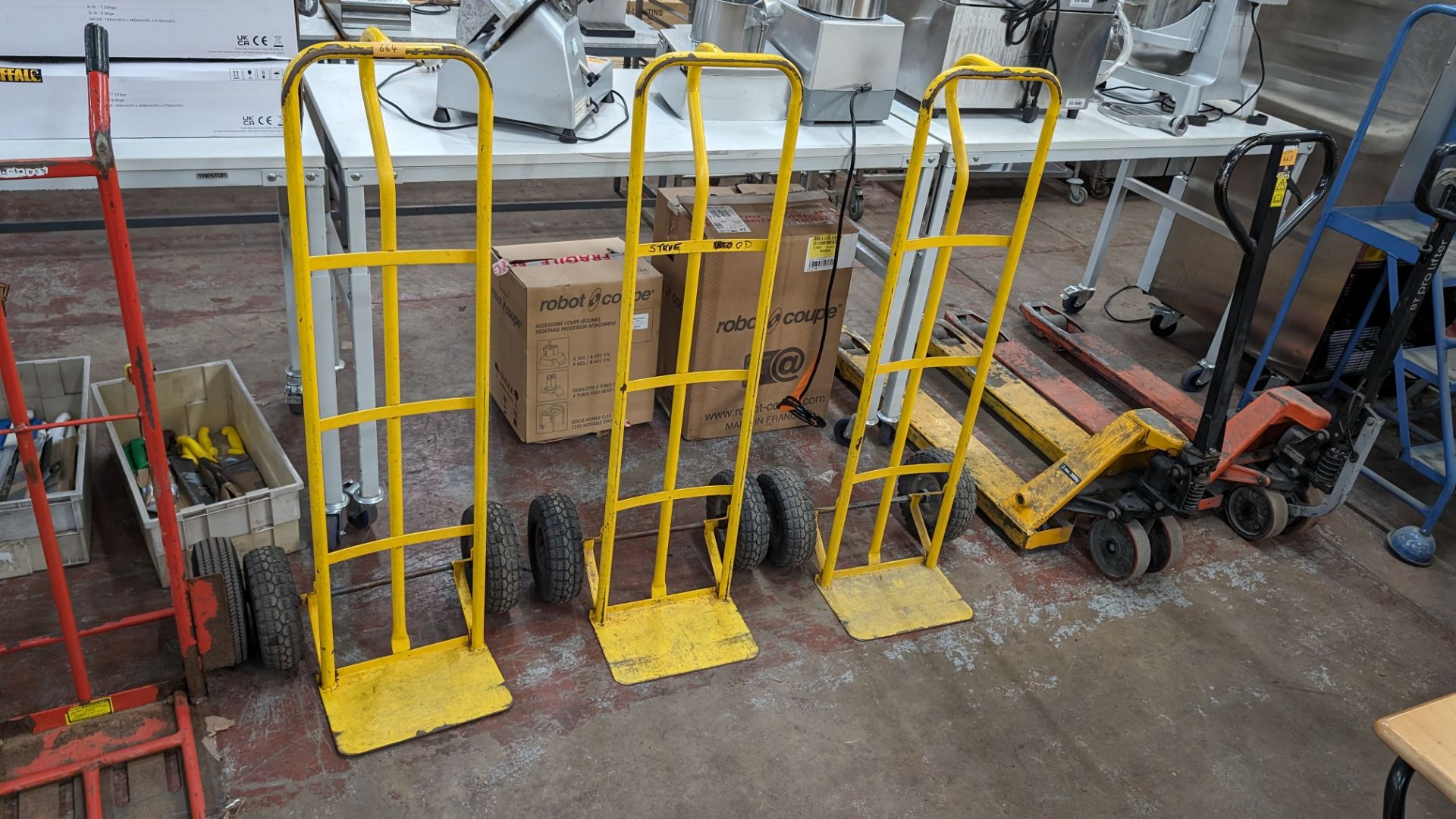 3 off yellow metal sack trucks - Image 2 of 5