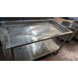 Stainless steel mobile draining table. Understood to have been bought in 2018. Dimensions approxim