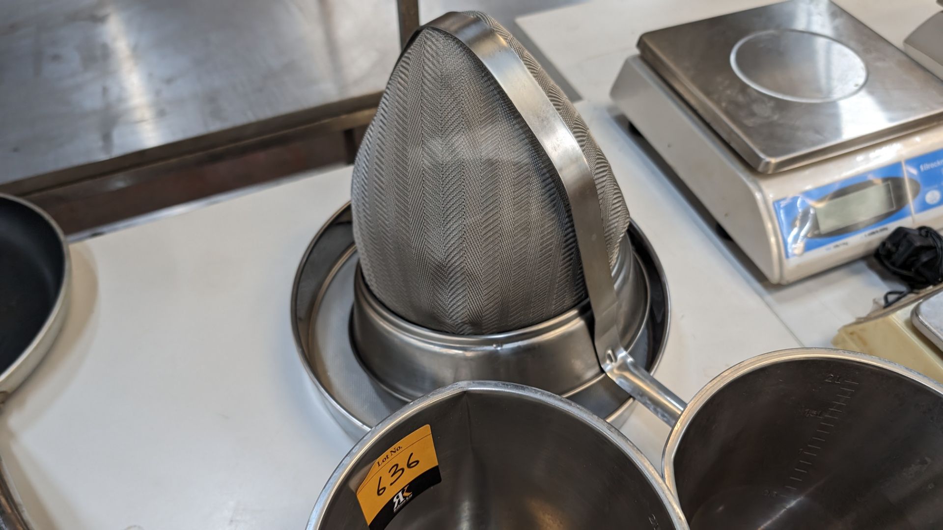 3 assorted stainless steel jugs and 3 assorted sieves - Image 4 of 5