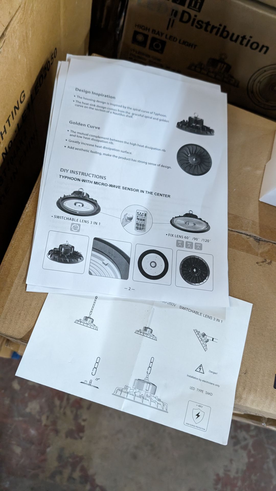10 off high bay LED lights, model name Typhoon (Nautilus Shell Inspired Heat Sink Design) switchable - Image 5 of 7