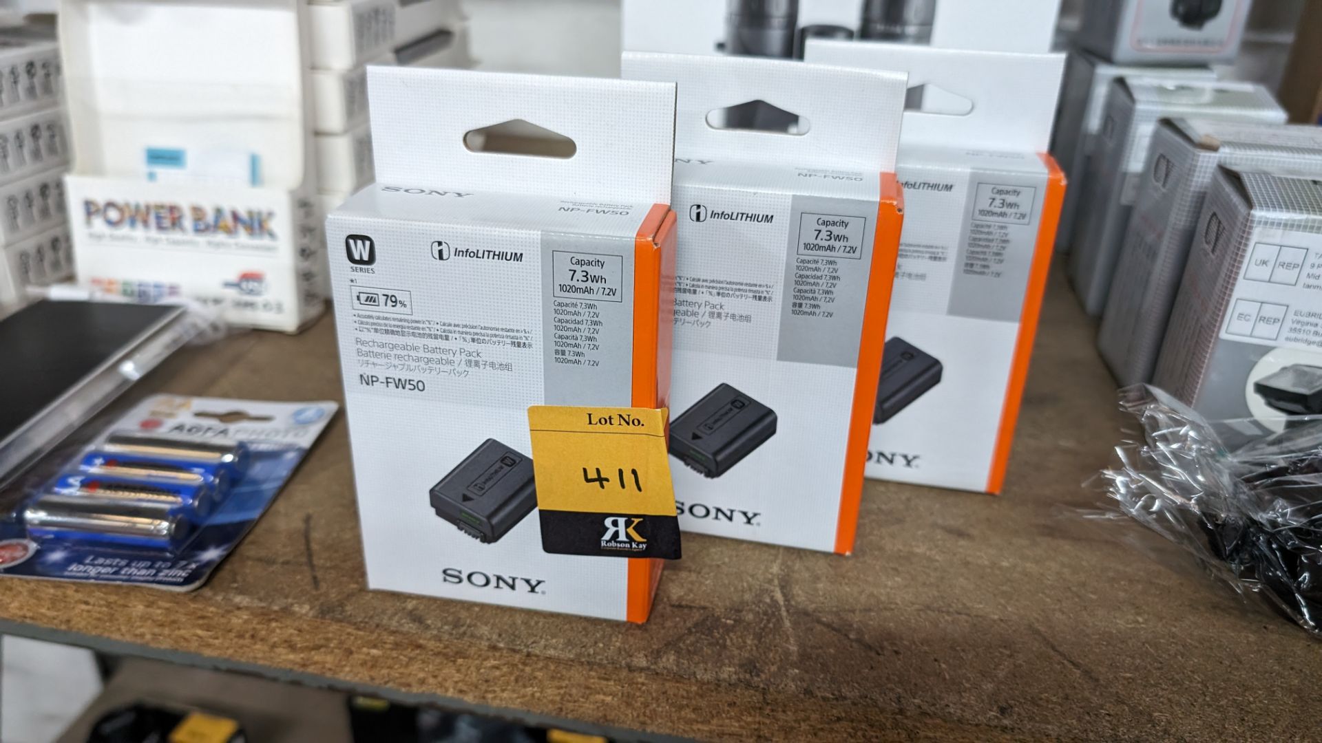 3 off Sony model NP-FW50 batteries - Image 2 of 8