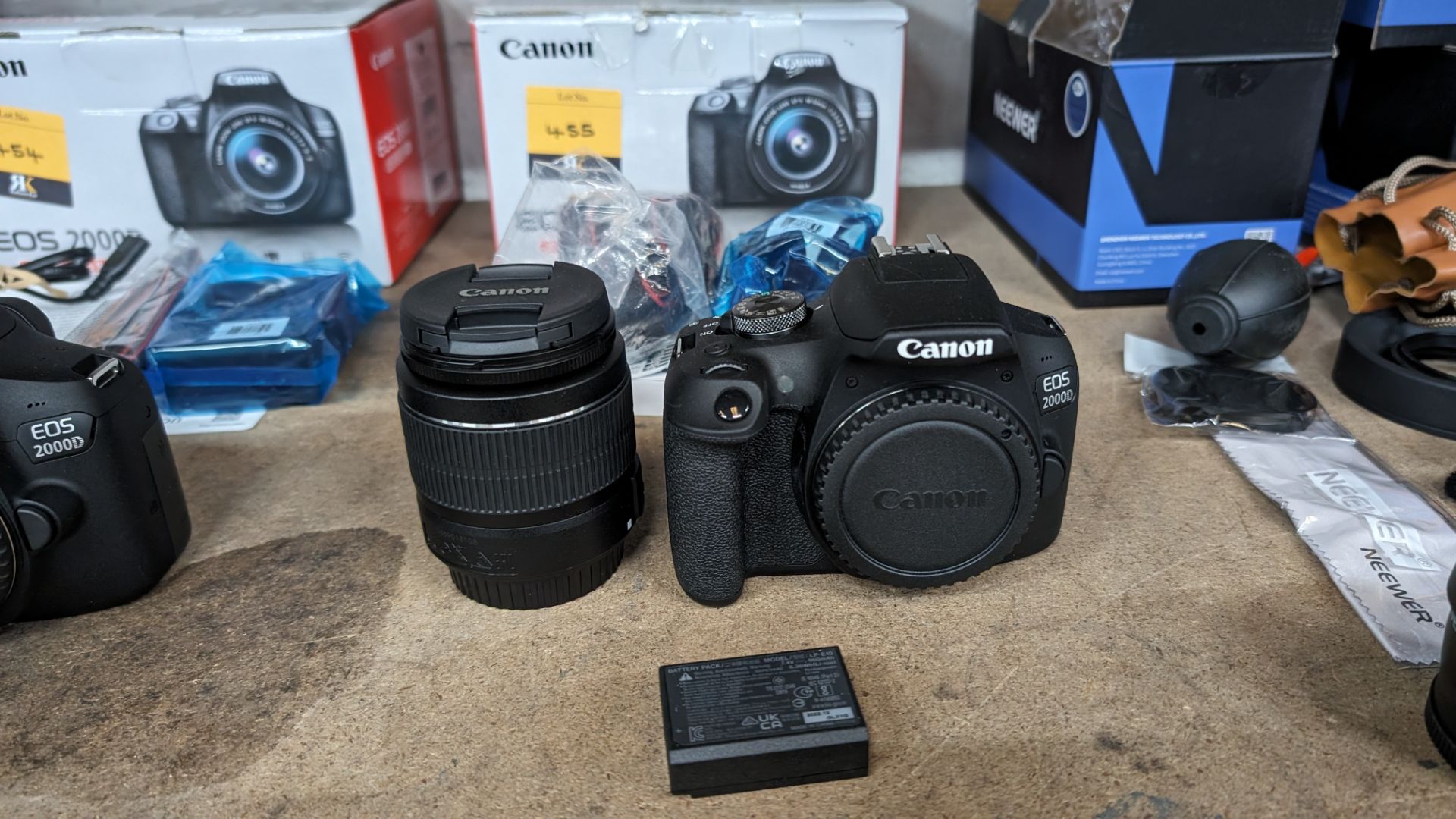 Canon EOS 2000D camera with EFS 18-55mm lens plus battery, charger, strap and more - Image 3 of 15