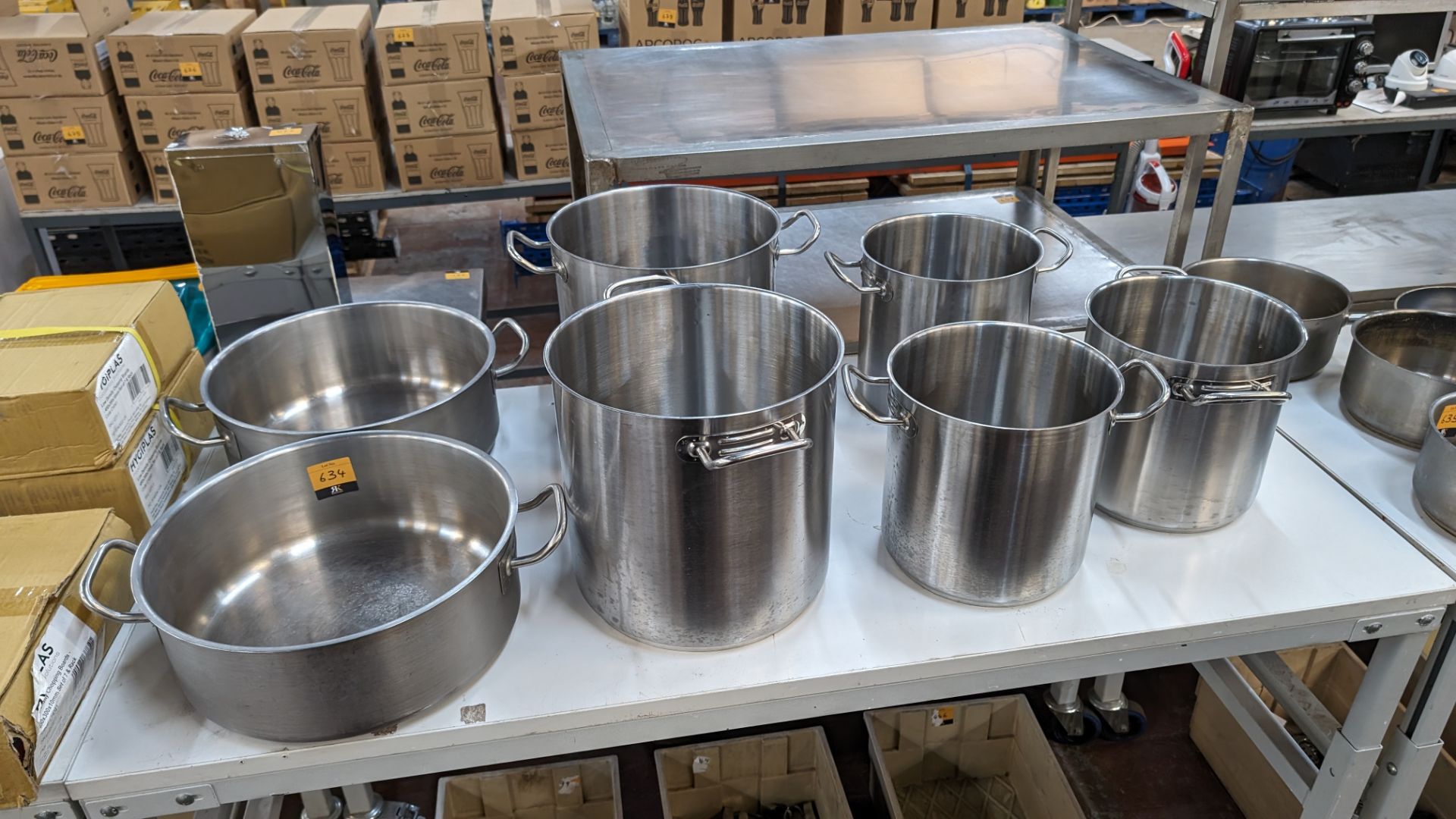 7 assorted large stock pots and similar - Image 2 of 9
