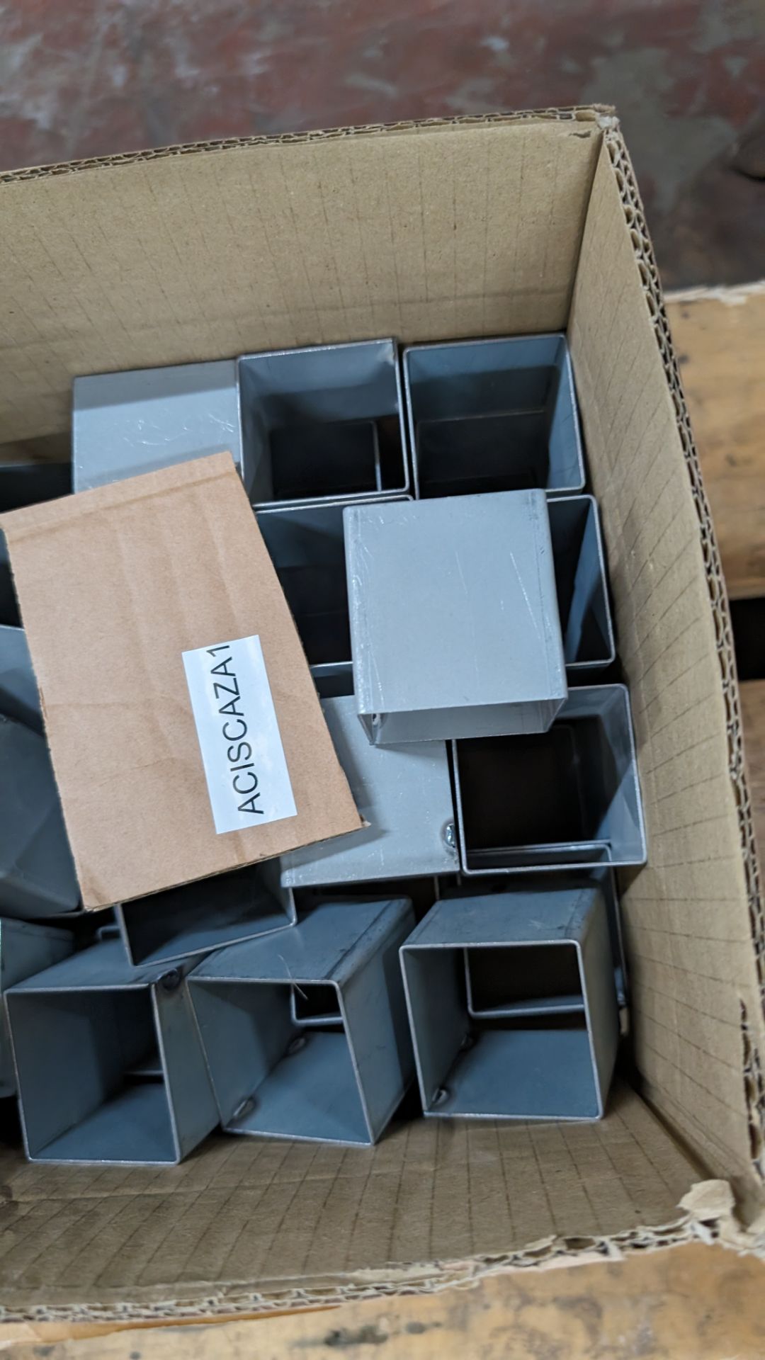 Box of lighting sleeves plus 2 boxes of square metal fixtures - Image 14 of 16