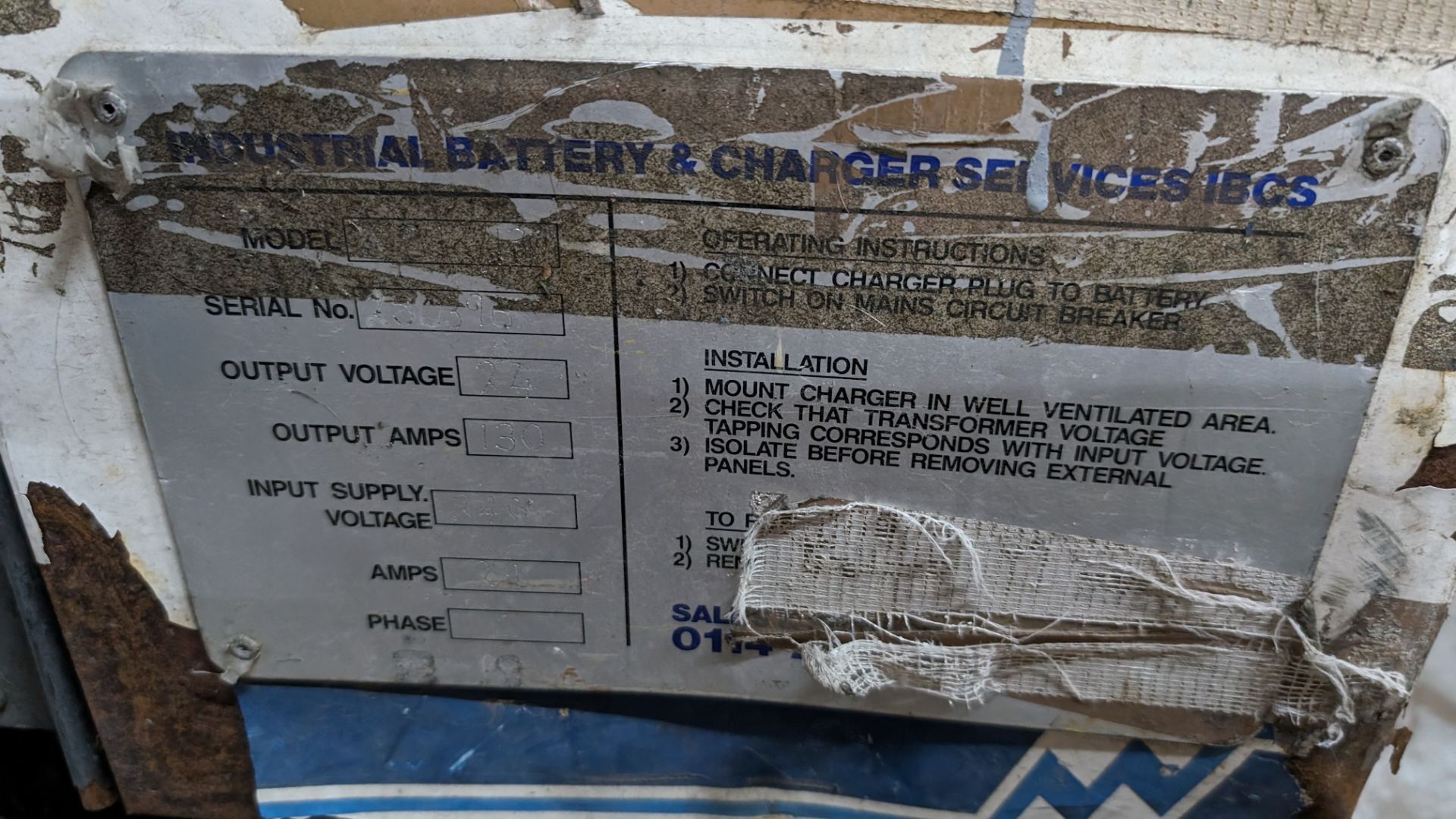 Single phase 24v 130amp forklift truck charger - Image 5 of 7