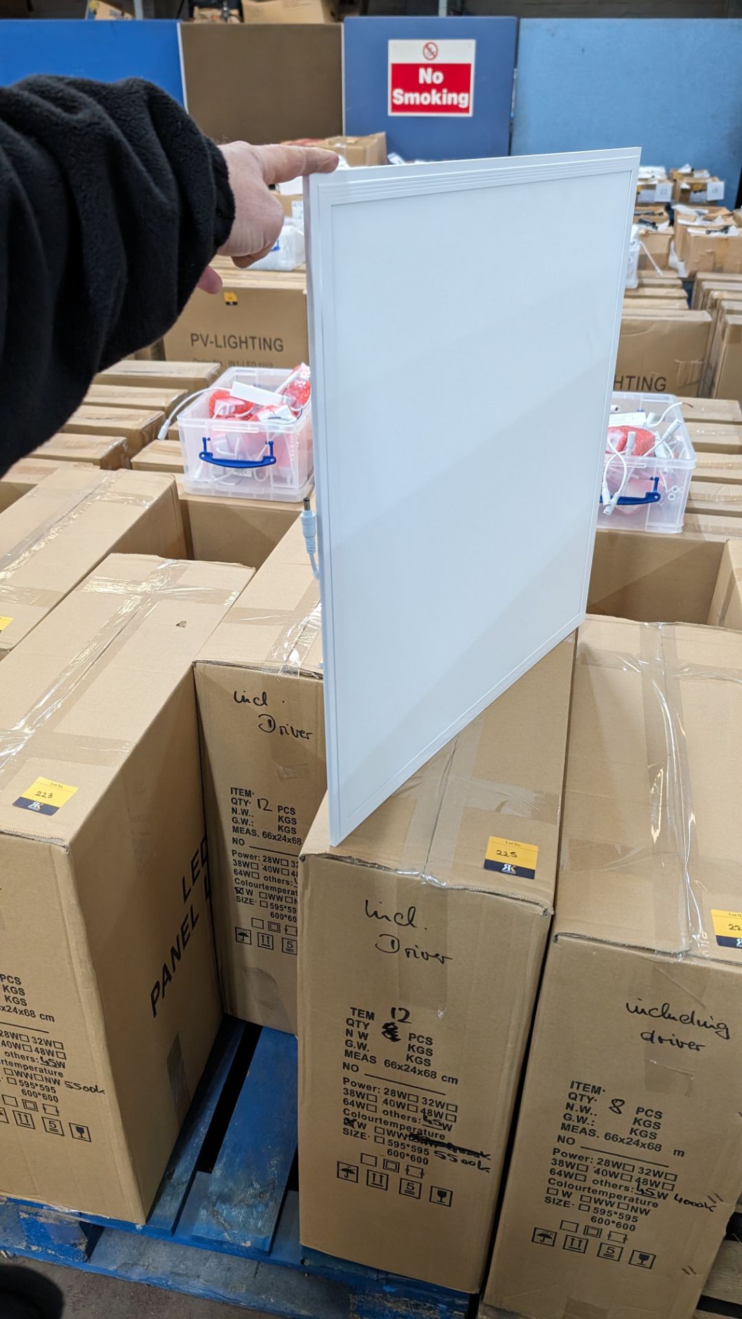 12 off 595mm x 595mm 5500k 45w LED lighting panels, each including driver - 1 carton