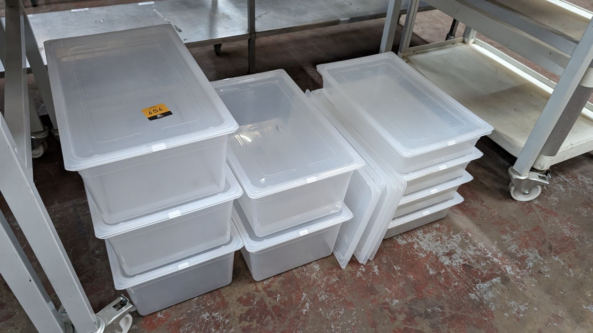 Quantity of plastic crates and lids - gastronorm sized