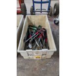 The contents of a crate of tongs