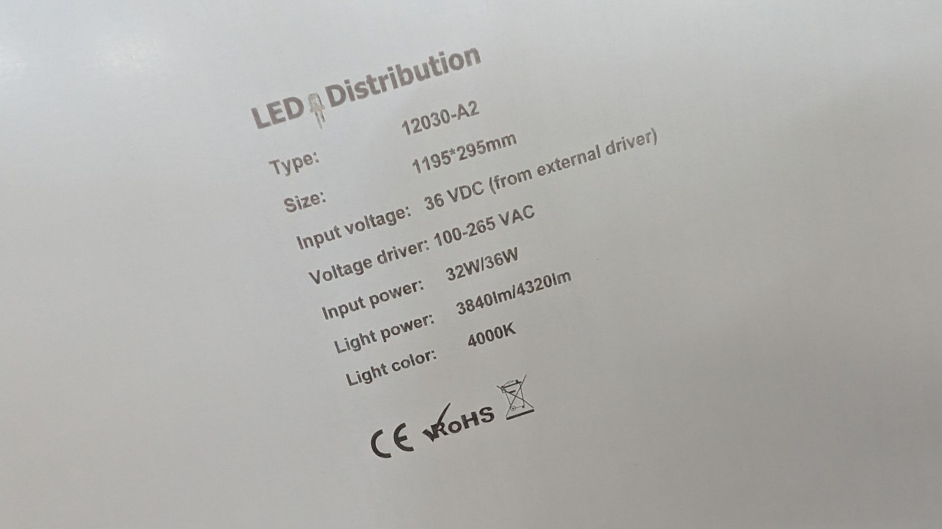 20 off Elegance Premium Eco 1195mm x 295mm LED lighting panels. 4000k. 32/36w input power. 36w dr - Image 5 of 7