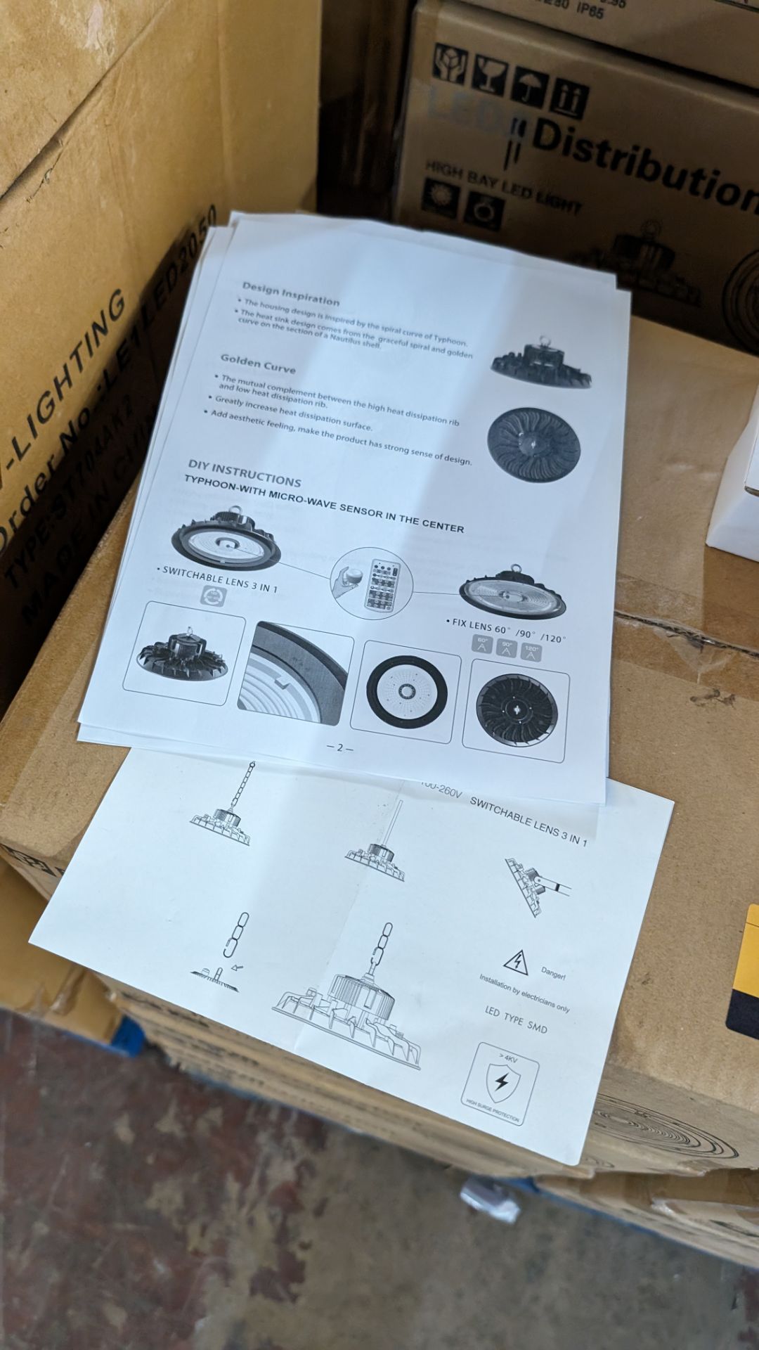10 off high bay LED lights, model name Typhoon (Nautilus Shell Inspired Heat Sink Design) switchable - Image 5 of 7
