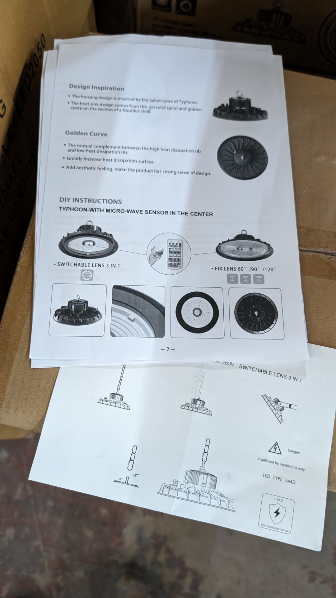 10 off high bay LED lights, model name Typhoon (Nautilus Shell Inspired Heat Sink Design) switchable - Bild 5 aus 7