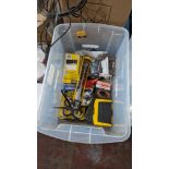 The contents of a crate of fixings and other miscellaneous items