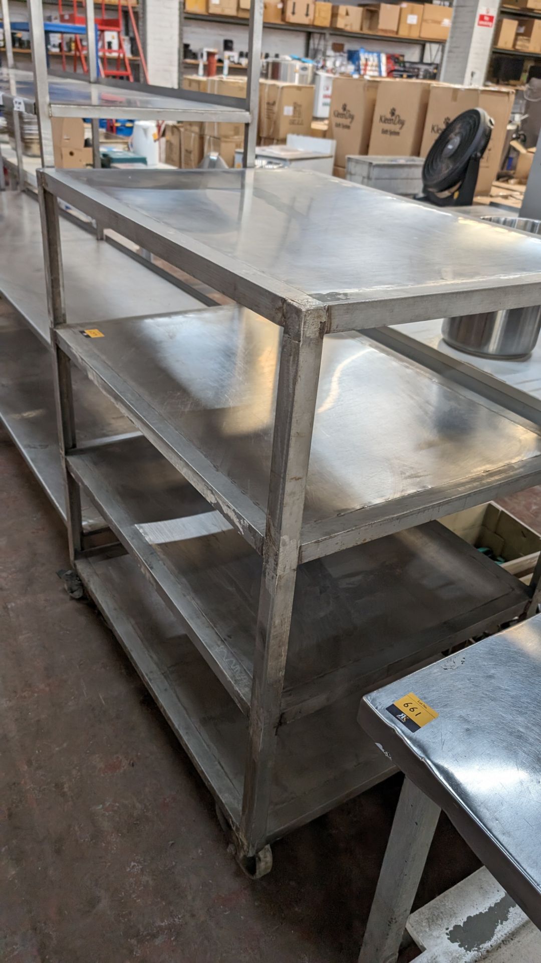 Mobile stainless steel rack with max dimensions of approximately 1,085mm x 750mm x 1,320mm. NB: on - Image 5 of 6