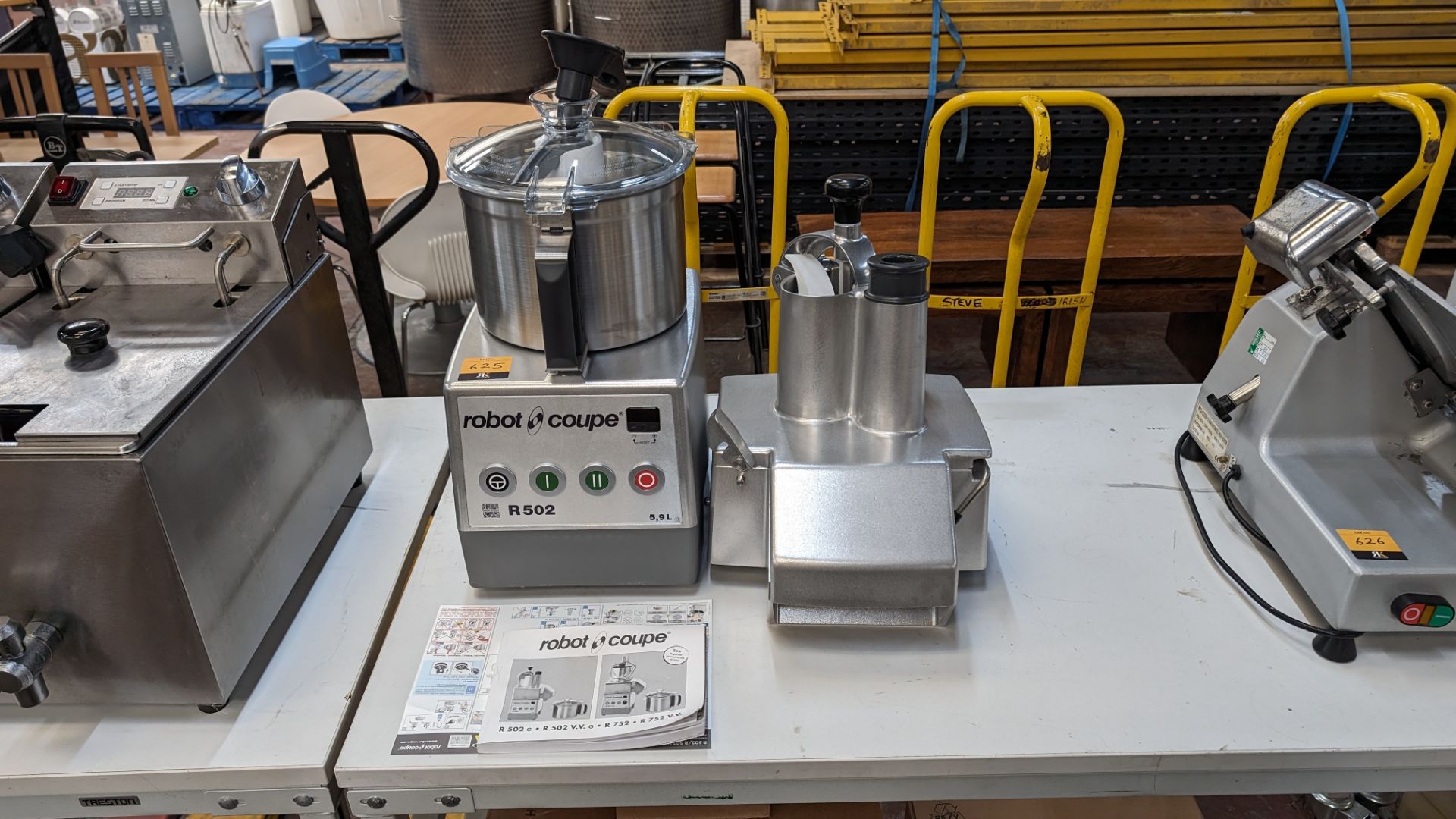 Robot Coupe model R502 5.9L commercial food processor plus vegetable processor attachment. Both the - Image 2 of 10