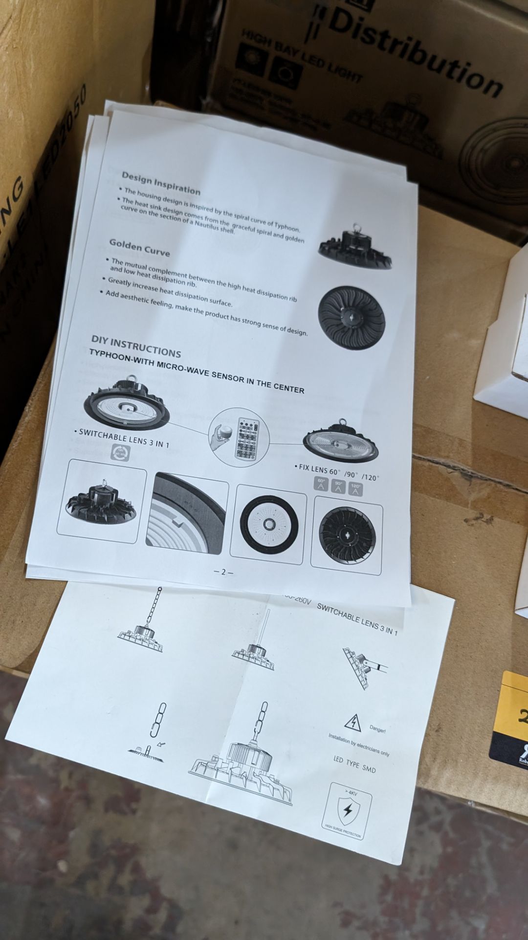 5 off high bay LED lights, model name Typhoon (Nautilus Shell Inspired Heat Sink Design) switchable - Image 4 of 5
