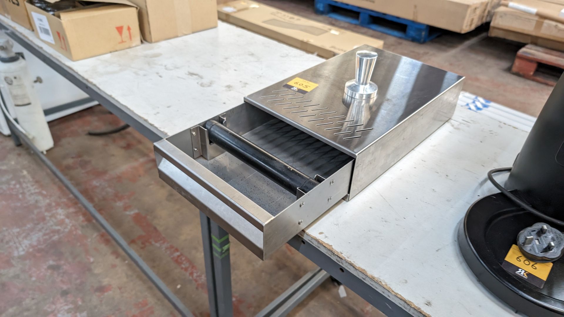 Stainless steel knock box drawer plus tamper - Image 4 of 5