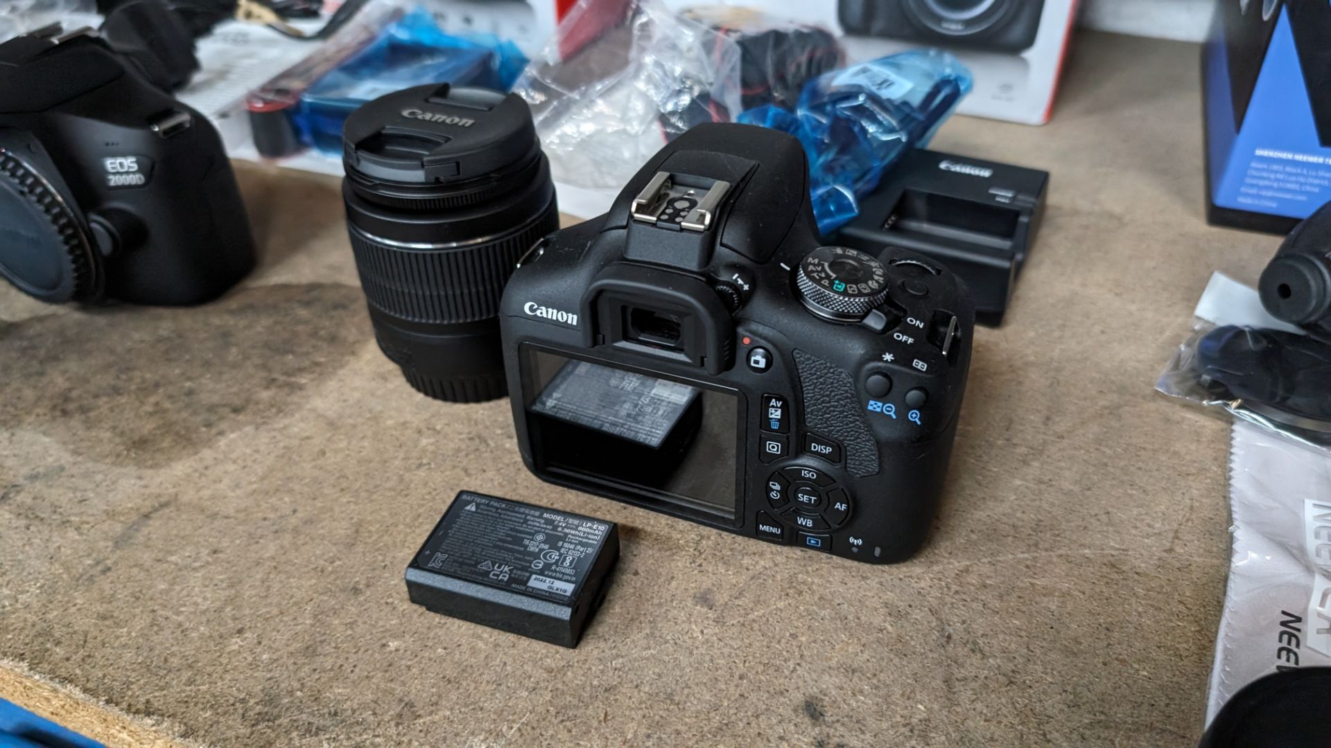 Canon EOS 2000D camera with EFS 18-55mm lens plus battery, charger, strap and more - Image 14 of 15