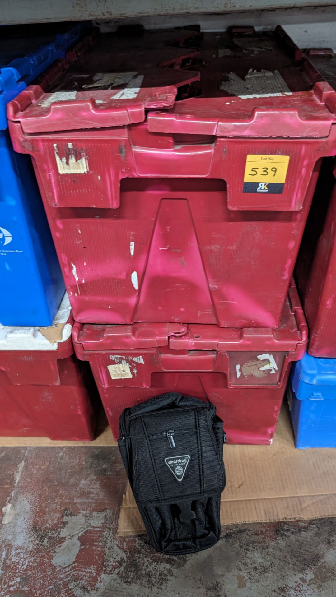 20 off camera bags - no straps. The contents of 2 crates