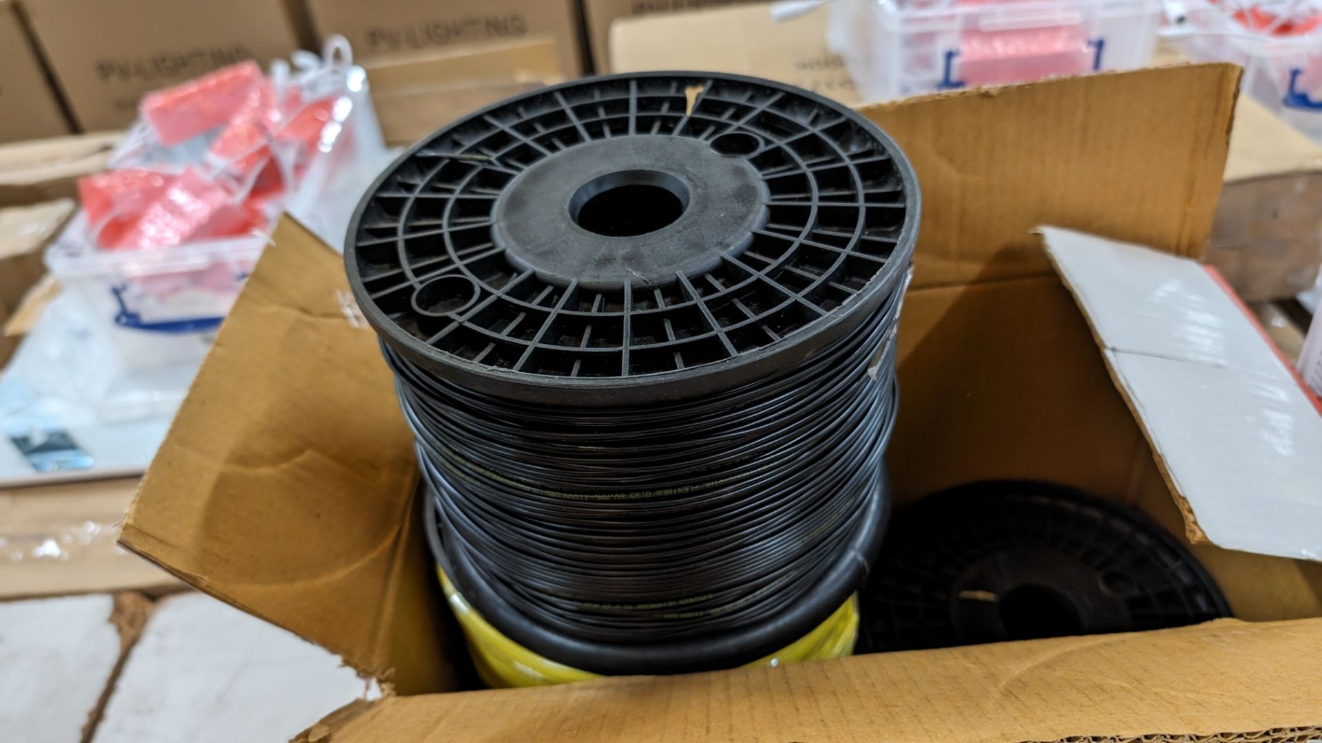 4 off 500m reels of black 22AWG cable - Image 2 of 4