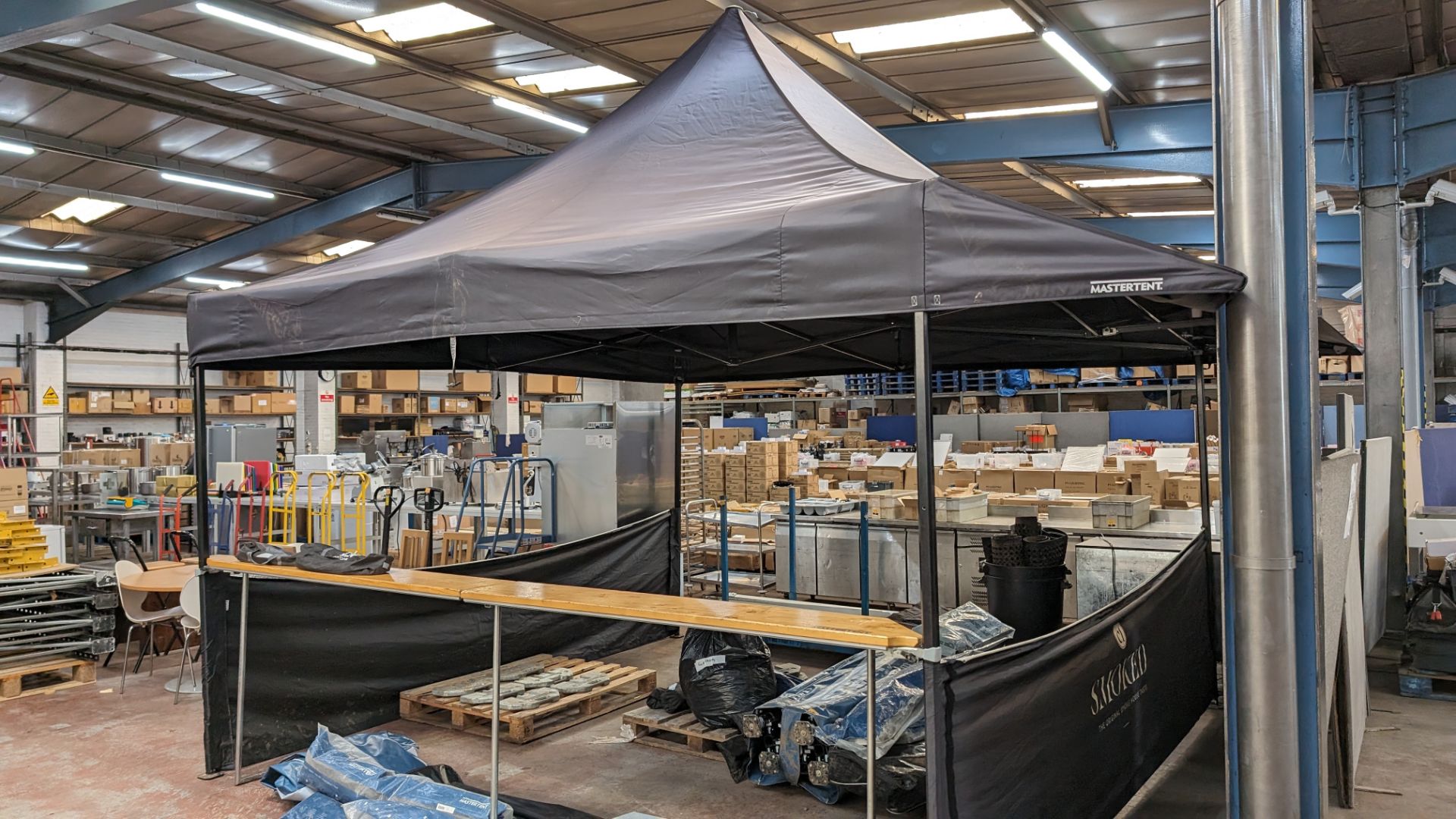 Mastertent 4m x 4m canopy tent (gazebo), bought new in May 2022 for approximately £3,600. This item